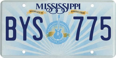MS license plate BYS775