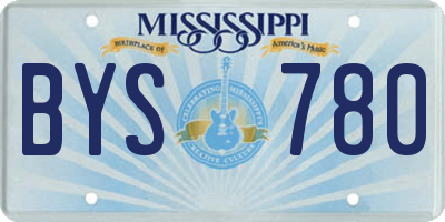 MS license plate BYS780