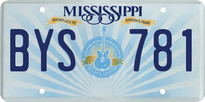 MS license plate BYS781