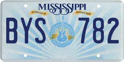 MS license plate BYS782
