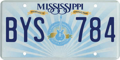 MS license plate BYS784