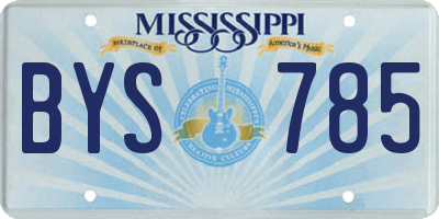 MS license plate BYS785