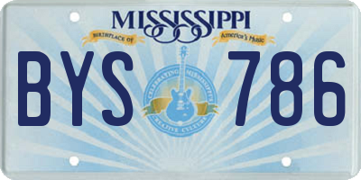 MS license plate BYS786