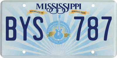 MS license plate BYS787