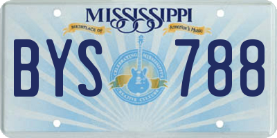 MS license plate BYS788