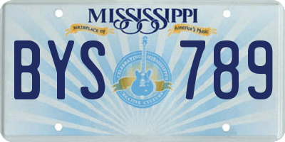 MS license plate BYS789