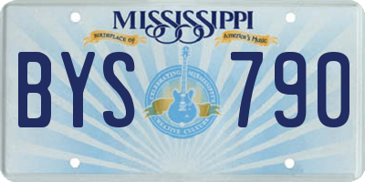 MS license plate BYS790