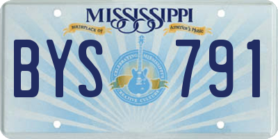 MS license plate BYS791