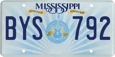 MS license plate BYS792