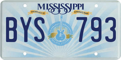 MS license plate BYS793