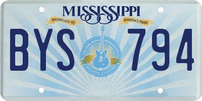 MS license plate BYS794