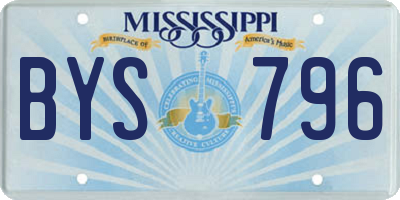 MS license plate BYS796