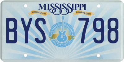 MS license plate BYS798