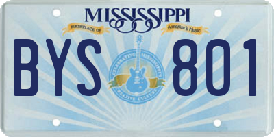 MS license plate BYS801