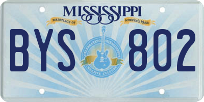 MS license plate BYS802