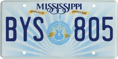MS license plate BYS805