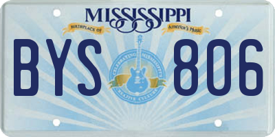 MS license plate BYS806