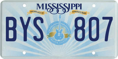 MS license plate BYS807
