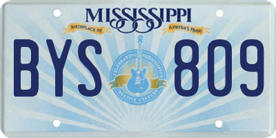 MS license plate BYS809