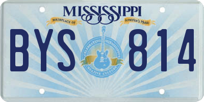 MS license plate BYS814