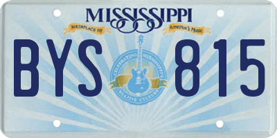 MS license plate BYS815
