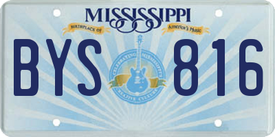 MS license plate BYS816