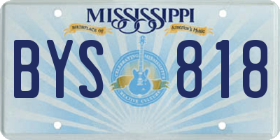 MS license plate BYS818