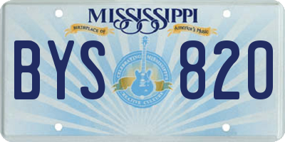 MS license plate BYS820