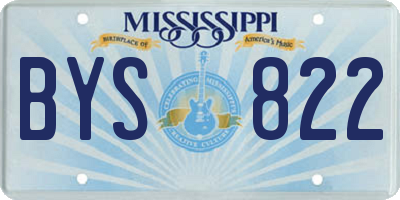 MS license plate BYS822