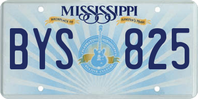 MS license plate BYS825