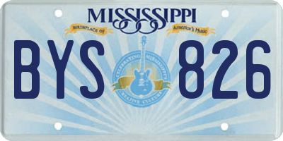 MS license plate BYS826