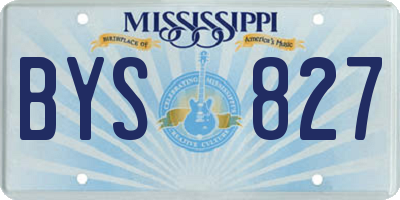 MS license plate BYS827