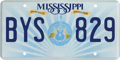 MS license plate BYS829