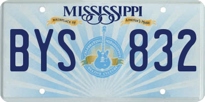 MS license plate BYS832