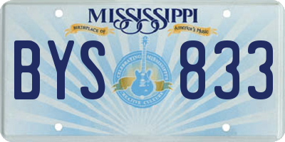 MS license plate BYS833