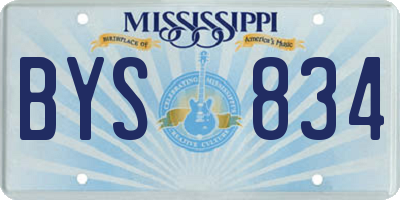 MS license plate BYS834