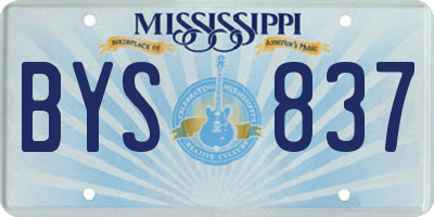 MS license plate BYS837