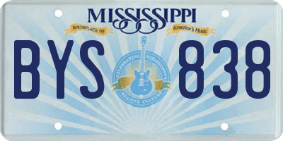 MS license plate BYS838
