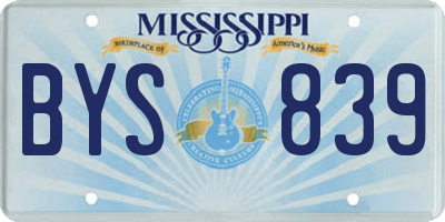 MS license plate BYS839