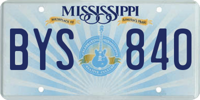 MS license plate BYS840