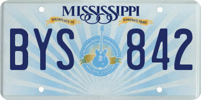 MS license plate BYS842