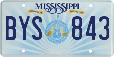 MS license plate BYS843