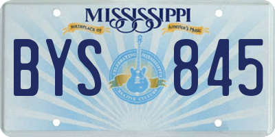 MS license plate BYS845