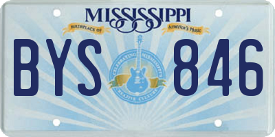 MS license plate BYS846