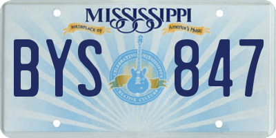 MS license plate BYS847