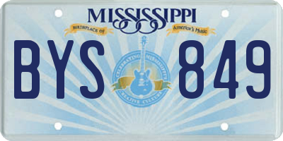 MS license plate BYS849
