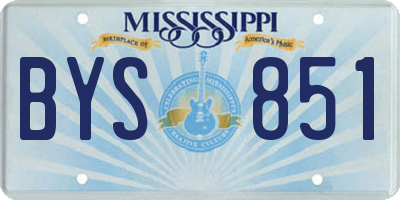 MS license plate BYS851