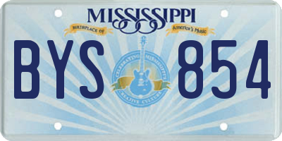 MS license plate BYS854