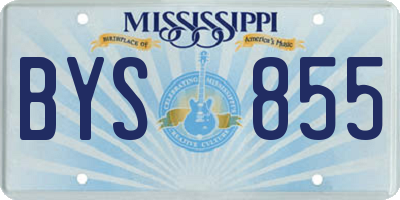 MS license plate BYS855