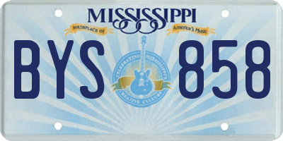 MS license plate BYS858